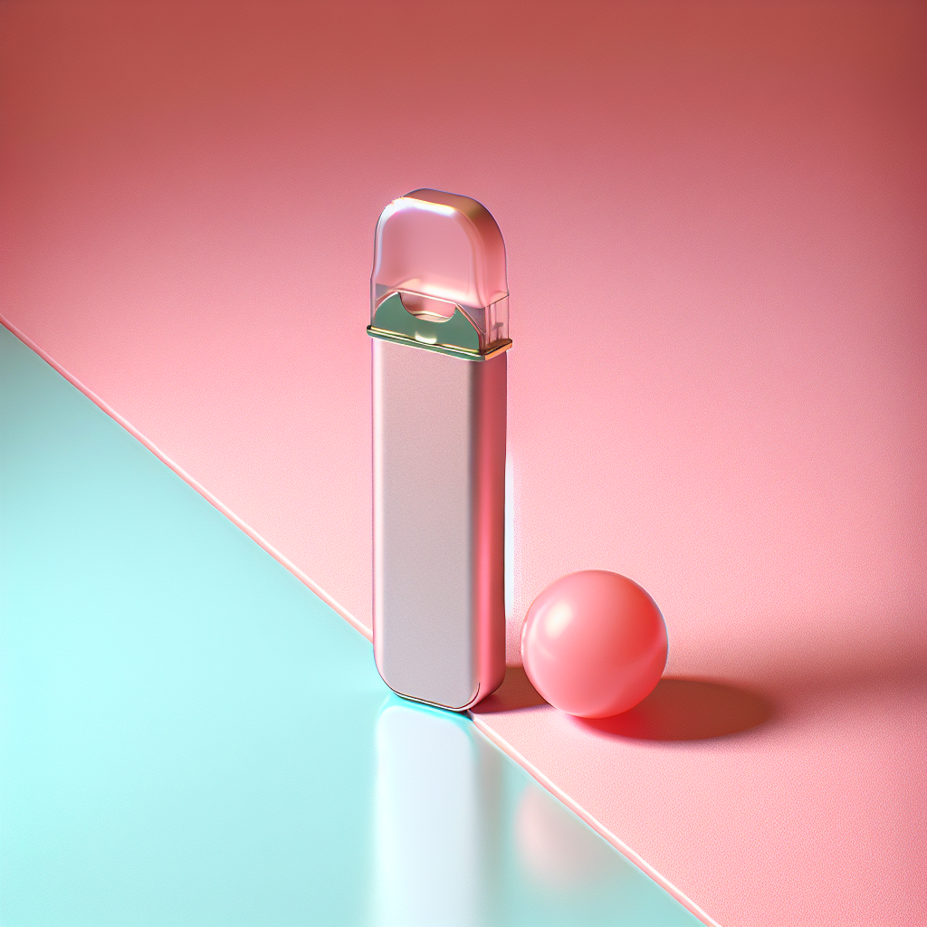 Мінімалістичний одноразовий под зі смаком жувальної гумки на пастельному фоні — ілюстрація для статті про одноразки