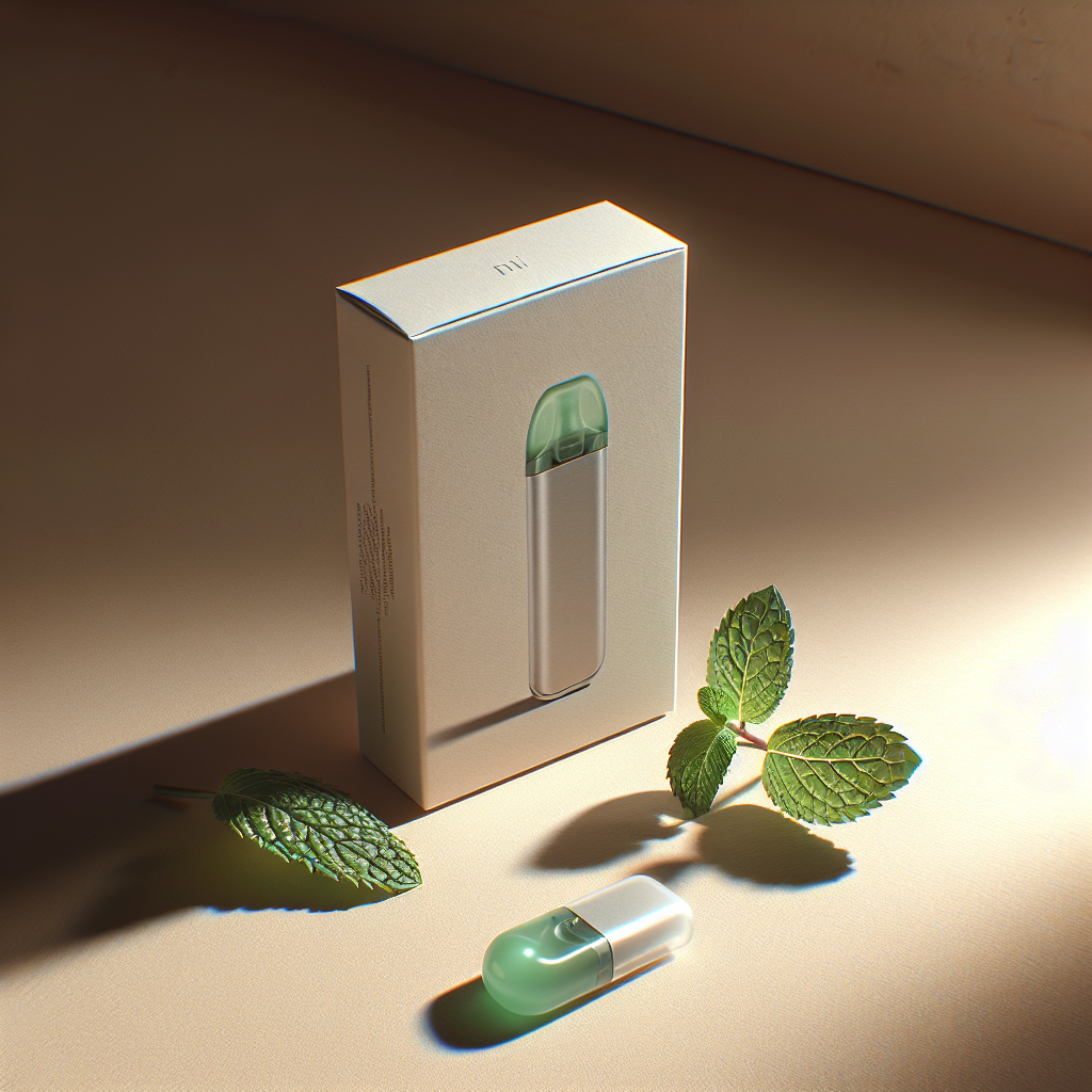 Одноразовий под Fume на нейтральному фоні з м'ятою — натяк на натуральний смак; купити одноразку Рівне