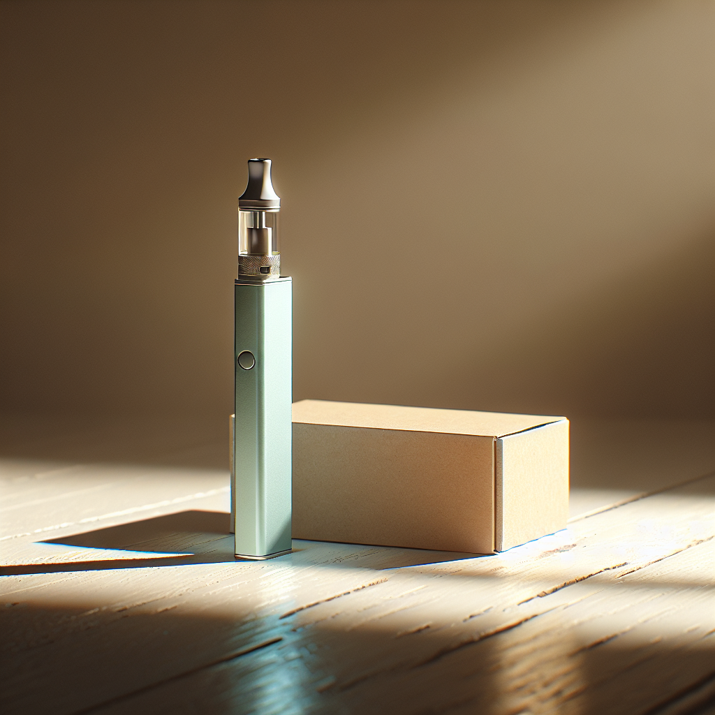 Одноразовий вейп 1500 затяжок на столі поруч із пакунком — для сторінки купити одноразку з доставкою